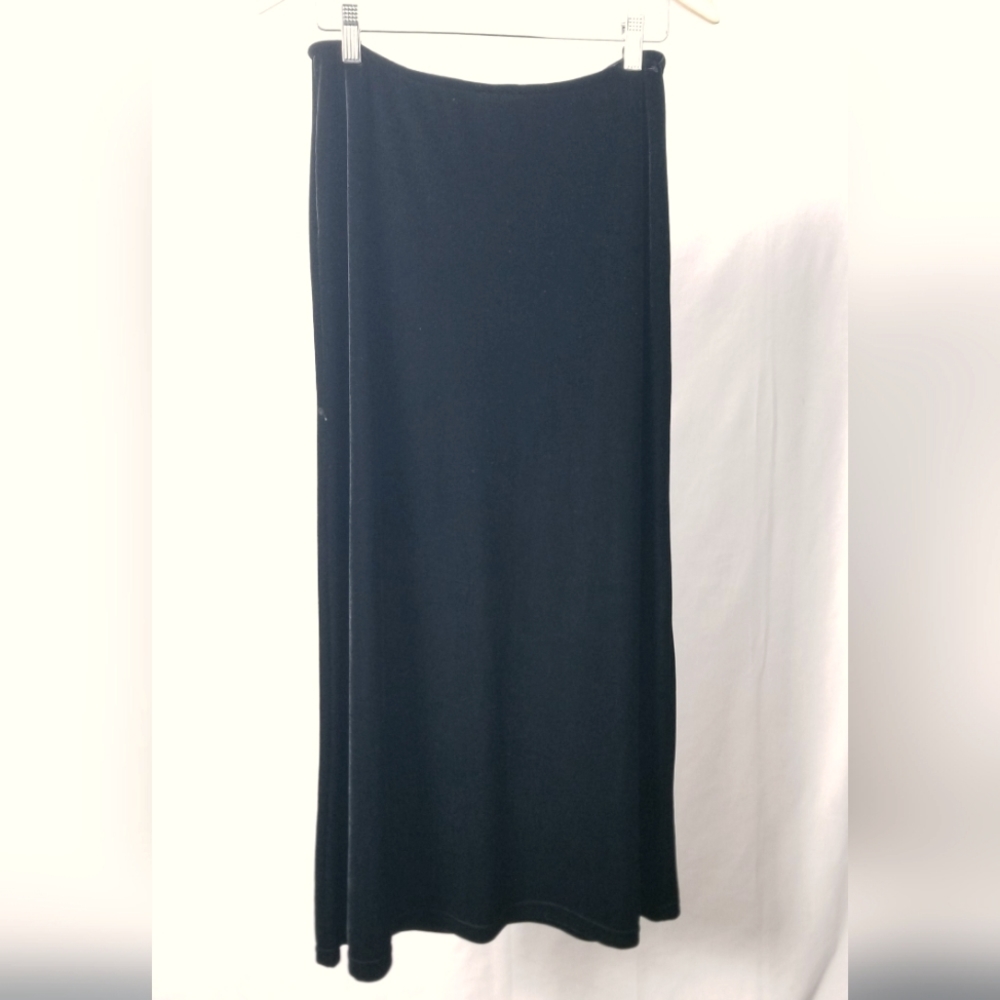 Vintage 90s Black Velvet Scott McClintock Formal Maxi Skirt Size 10